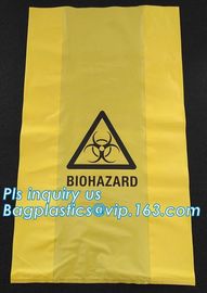 biohazard plastic waste bags clinical disposal bags in yellow color, heavy duty red medical biohazard garbage trash bags supplier