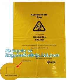 biohazard plastic waste bags clinical disposal bags in yellow color, heavy duty red medical biohazard garbage trash bags supplier