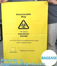 Customized color biohazard medical waste drawstring bag drawtape bag, biohazard medical waste bags for clinical waste,ye supplier