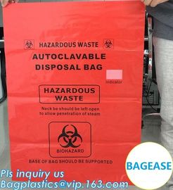 Customized color biohazard medical waste drawstring bag drawtape bag, biohazard medical waste bags for clinical waste,ye supplier