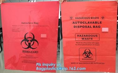 biohazard red color disposable plastic medical bags, Autoclave Biohazard Bags Medical Disposable Plastic Bags, bagease supplier