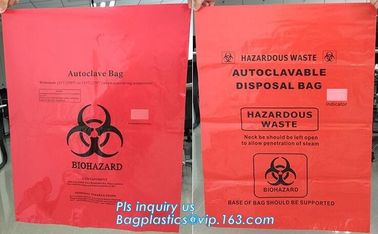 biohazard red color disposable plastic medical bags, Autoclave Biohazard Bags Medical Disposable Plastic Bags, bagease supplier