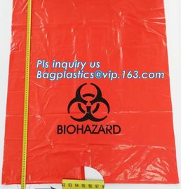 8-10 Gallon Medical Waste Trash Bags Compostable Biohazard Waste Bags Infectious Waste Basure Infecciosa Bags, bagplasti supplier