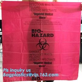 Commercial grade plastic biohazard waste bags medical waste bag, OEM Red Isolation Infectious Waste Bag Biohazard Bags o supplier