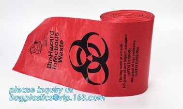 Disposable Plastic Material Biohazard Medical Waste Trash Bag, Colorful medical disposable plastic bags, bagplastics supplier