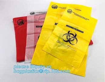 Colored Biodegradable Clinical Waste Bags Medical Biohazard Waste Bag, Customized A3 Medical Biohazard Autoclave Bags supplier