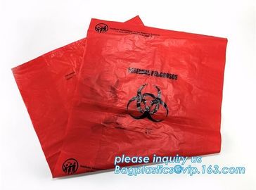 Hospital Biohazard Bag Medical Waste Garbage Bags Infections Linens Waste Bags, Biodegradable Plastic Hospital biohazard supplier