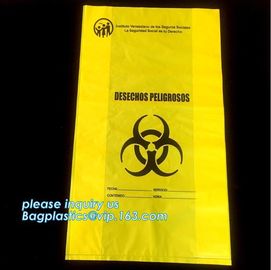 Hospital Biohazard Bag Medical Waste Garbage Bags Infections Linens Waste Bags, Biodegradable Plastic Hospital biohazard supplier