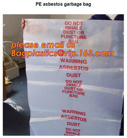 PE Asbestos Trash bag, PE asbestos waste bags 150microns thickness, Deposioble Asbestos Trash Bags, Asbestos Disposal Ba supplier