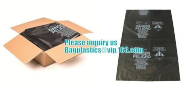 Building industry use plastic LDPE material thick and large reusable asbestos printed bags for garbage, bagplastics, bag supplier