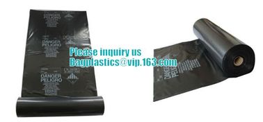 Building industry use plastic LDPE material thick and large reusable asbestos printed bags for garbage, bagplastics, bag supplier