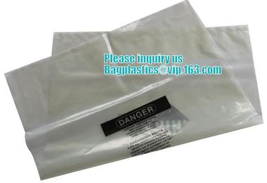 industry waste clear asbestos bags, Sell clear plastic asbestos rubbish bags with red printing, Strong LDPE Material Asb supplier