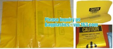 industry waste clear asbestos bags, Sell clear plastic asbestos rubbish bags with red printing, Strong LDPE Material Asb supplier