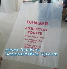 Heavy Duty Custom LDPE Poly plastic waste bags for construction, Disposal Polythene bags For Asbestos Removal bags pac supplier