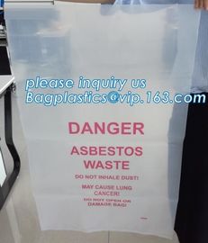 LDPE Asbestos Bags Transparent / Clear - Plain or Printed, Printed Asbestos Bag, Asbestos waste Bag, Asbestos Colour Fil supplier