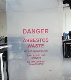customized OEM Asbestos waste removal big bag, Asbestos bag big bag ton bag, Danger words printed ldpe asbestos bag, bag supplier