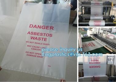 LDPE material customized Logo compostable Industrial heavy duty clear plastic asbestos packaging garbage bags, bagplasti supplier