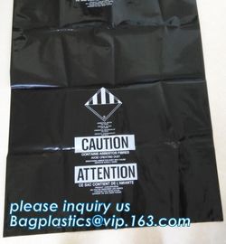 PE asbestos yard waste bags, Durable Black Large 6 Mil Jumbo Disposal Asbestos Waste Plastic Bags, bagplastics, bagease supplier