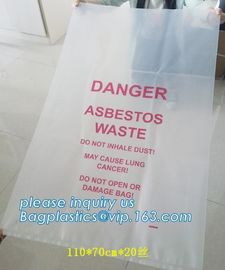 PE asbestos waste bags, Disposal Plastic Bag for Construction Waste, rubbish bag for asbestos fibers, bagplastics, bagea supplier