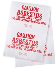 Asbestos Removal, disposable plastic yellow poly asbestos warning printed burial bags, Asbestos clear plastic packing ju supplier