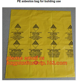 Yellow Asbestos Disposal Removal and Burial Bags, manufacturer supply Customize yellow color plastic Bag for packing asb supplier