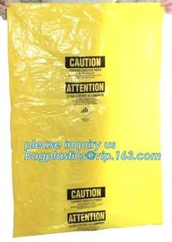 Yellow Asbestos Disposal Removal and Burial Bags, manufacturer supply Customize yellow color plastic Bag for packing asb supplier