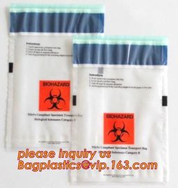 biohazard specimen k bag with pocket, recycled custom printed ldpe 3 layers specimen bag k bag, pac, pacrite supplier