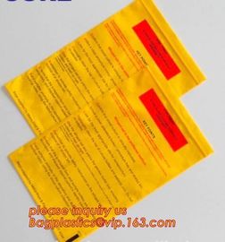 Laboratory Medical biohazard lab plastic specimen transport bag with double pouches, embossed reclosable biohazard speci supplier