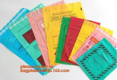 Biohazard Specimen Bag with Document Pouch, Industrial waste disposal, biodegradable waterproof plastic k poly pe supplier