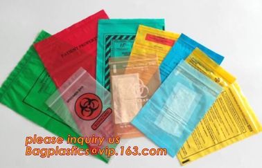 Biohazard Specimen Bag with Document Pouch, Industrial waste disposal, biodegradable waterproof plastic k poly pe supplier