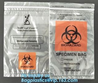 Biodegradable Biohazard Specimen Bag, Biohazard Specimen Transport Bag, Medical Grade Laboratory Specimen Bag, bagplasti supplier