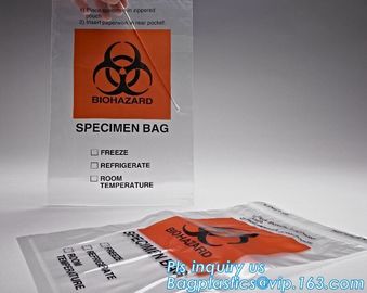 LDPE poly lab biohazard specimen bags with k closure, biohazard specimen bags laboratory transport bags with docum supplier