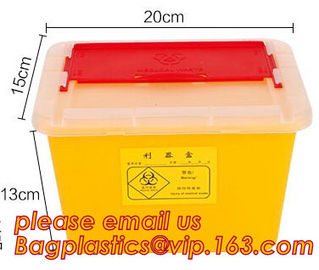 Square sharps container, medical disposal bins, needle container, Disposable Hospital Biohazard Sharp Collector Waste Bi supplier