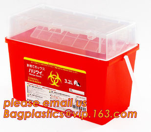 BIOHAZARD WASTE CONTAINERS, PLASTIC STORAGE BOX, MEDICAL TOOL BOX, SHARP CONTAINER, SAFETY BOX, Disposable Hospital Bioh supplier