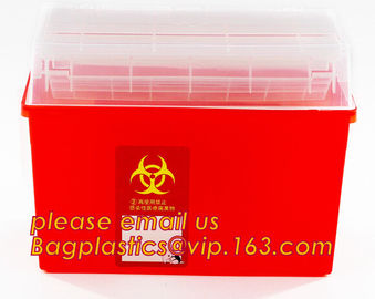 BIOHAZARD WASTE CONTAINERS, PLASTIC STORAGE BOX, MEDICAL TOOL BOX, SHARP CONTAINER, SAFETY BOX, Disposable Hospital Bioh supplier