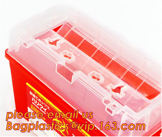 BIOHAZARD WASTE CONTAINERS, PLASTIC STORAGE BOX, MEDICAL TOOL BOX, SHARP CONTAINER, SAFETY BOX, Disposable Hospital Bioh supplier