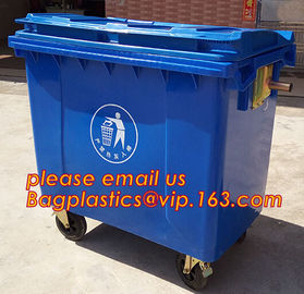 45L recycle trash bin recycle garbage bin/hospital trash cans, Mobile heavy duty hdpe outdoor garbage trash bin 120 lite supplier