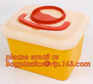 BIOHAZARD WASTE CONTAINERS, PLASTIC STORAGE BOX, MEDICAL TOOL BOX, SHARP CONTAINER, SAFETY BOX, Disposable Hospital Bioh supplier