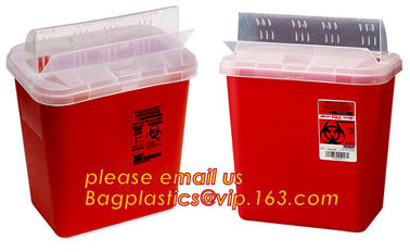 BIOHAZARD WASTE CONTAINERS, PLASTIC STORAGE BOX, MEDICAL TOOL BOX, SHARP CONTAINER, SAFETY BOX, Disposable Hospital Bioh supplier