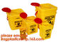 Yellow Plastic Medical Sharp Container for needles, Health and Medicals use disposable 5L Sharp container, sharp contain supplier