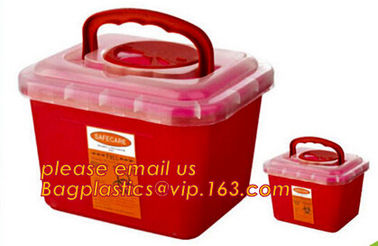 BIOHAZARD WASTE CONTAINERS, PLASTIC STORAGE BOX, MEDICAL TOOL BOX, SHARP CONTAINER, SAFETY BOX, Disposable Hospital Bioh supplier