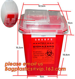 BIOHAZARD WASTE CONTAINERS, PLASTIC STORAGE BOX, MEDICAL TOOL BOX, SHARP CONTAINER, SAFETY BOX, Disposable Hospital Bioh supplier