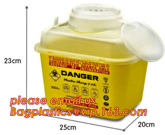 BIOHAZARD WASTE CONTAINERS, PLASTIC STORAGE BOX, MEDICAL TOOL BOX, SHARP CONTAINER, SAFETY BOX, Disposable Hospital Bioh supplier