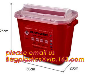 BIOHAZARD WASTE CONTAINERS, PLASTIC STORAGE BOX, MEDICAL TOOL BOX, SHARP CONTAINER, SAFETY BOX, Disposable Hospital Bioh supplier