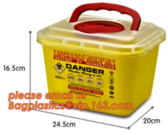 BIOHAZARD WASTE CONTAINERS, PLASTIC STORAGE BOX, MEDICAL TOOL BOX, SHARP CONTAINER, SAFETY BOX, Disposable Hospital Bioh supplier