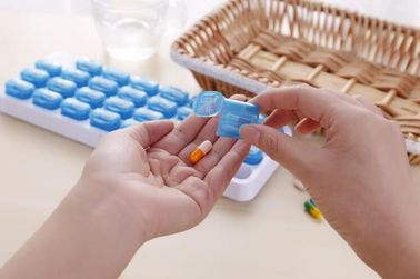7 Day Weekly Medicine Pill Organizer Am Pm Pill Box And Tablet Splitter Single Color Combine For Promotion supplier