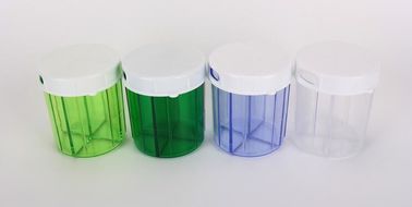 Premium clear plastic weekly pill holder one grid each day with pill splitter, one week 4case plastic pill container pil supplier