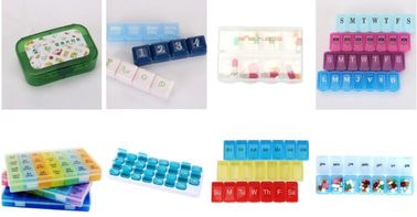 7 day a week cool detachable drugs box with 4 case each day, Safely pop-up 7case pill organizer, Mini cute compact pocke supplier