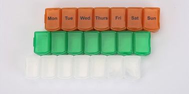 A week multi-function cabinet shape pill container 4 times daily, Random color plastic pill containers 7 compartments dr supplier