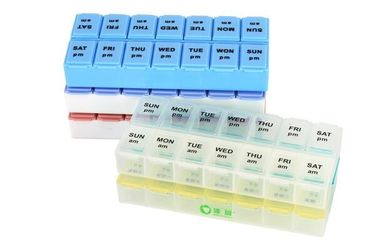 A week multi-function cabinet shape pill container 4 times daily, Random color plastic pill containers 7 compartments dr supplier